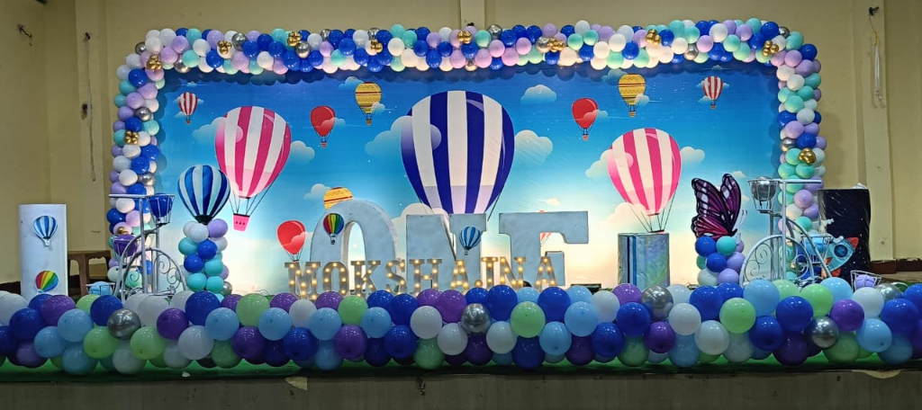 Mokshagna 1 Hot Air Balloon & Illuminated Marquee Letters Theme Stage